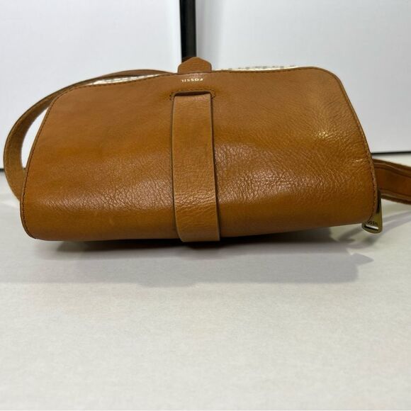 Fossil Kinley Brown/White/Grey Stripe Small Crossbody Women’s Bag - Picture 7 of 12